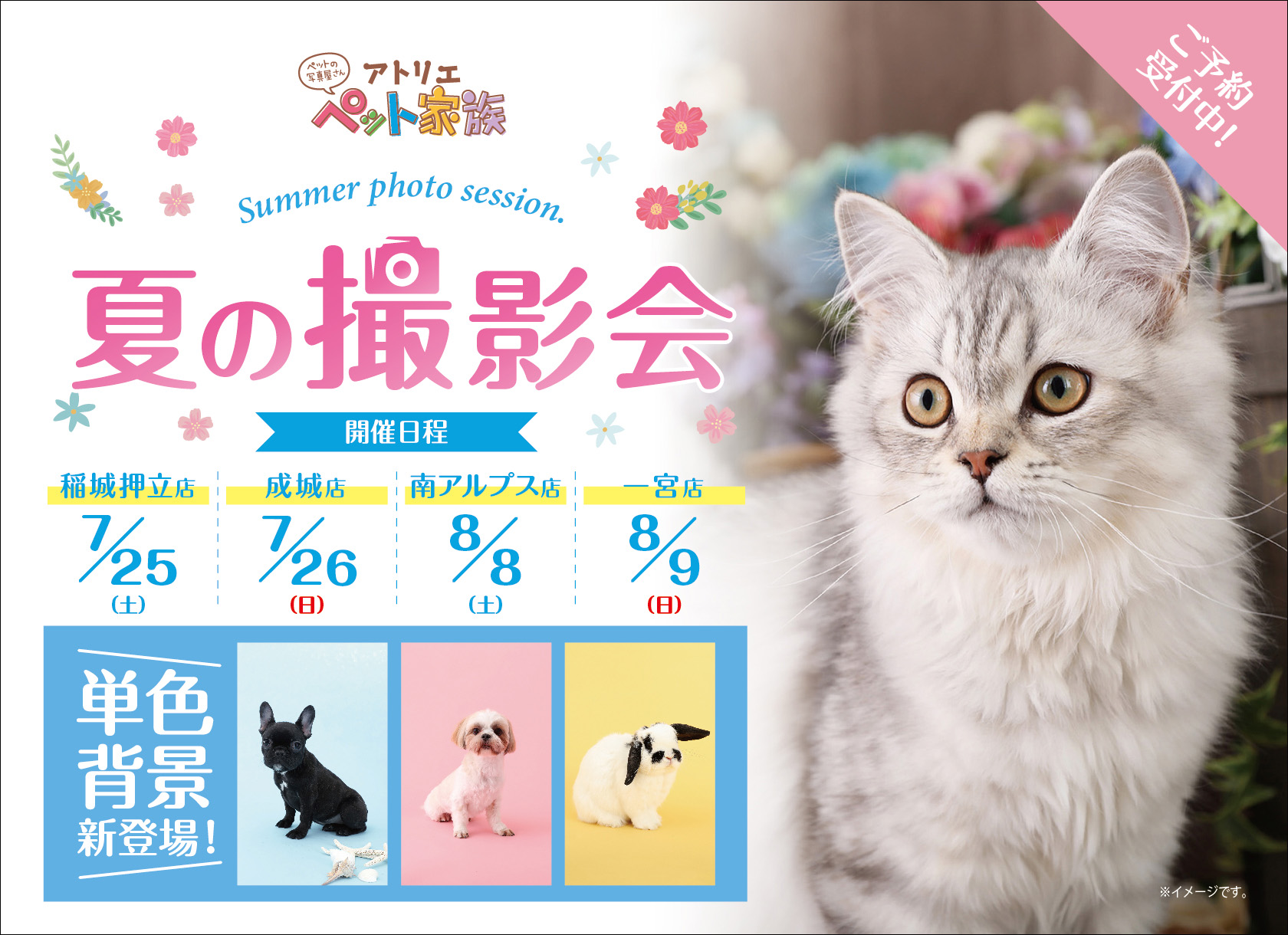 夏の予約撮影会ご予約受付中
