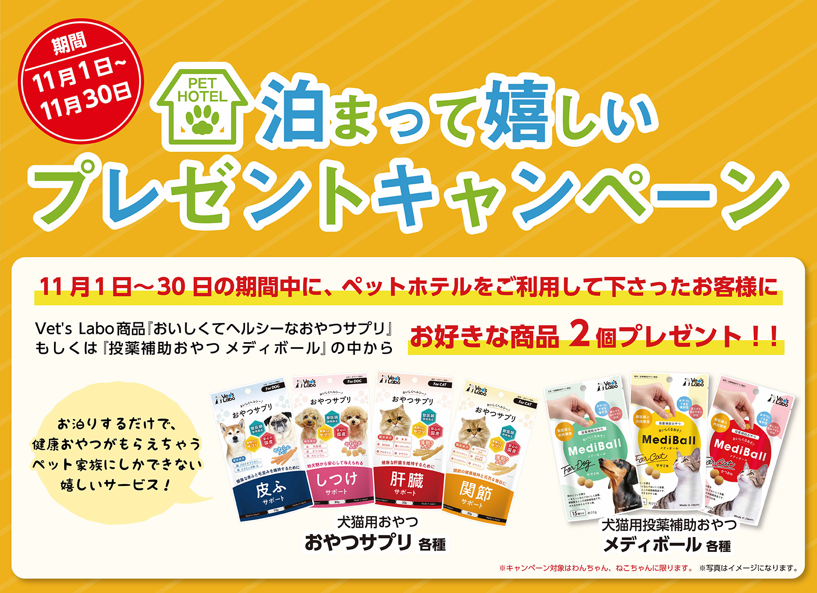 泊まって嬉しい!ペットホテルプレゼントキャンペーン!