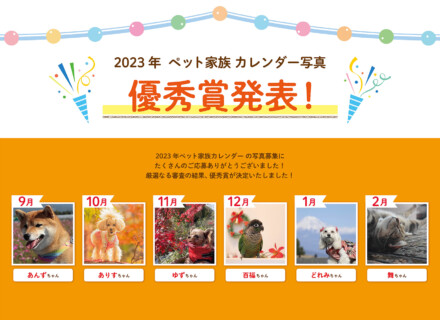 2023年ペット家族カレンダー写真優秀賞発表（9月～2月）！