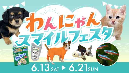 6月13日(土)～21日(日)「わんにゃんスマイルフェスタ」を開催！！